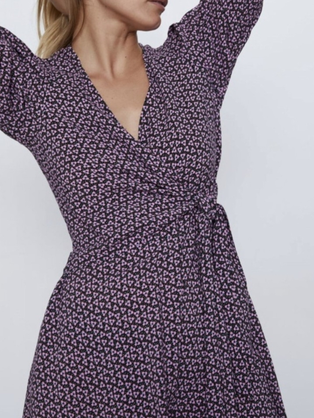Zara Black Jumpsuit  with Pink Micro Floral Print